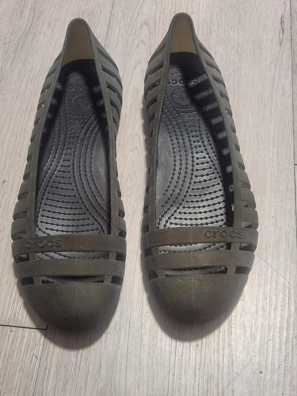 Crocs Adrina Caged Jelly Ballet Flats 8w